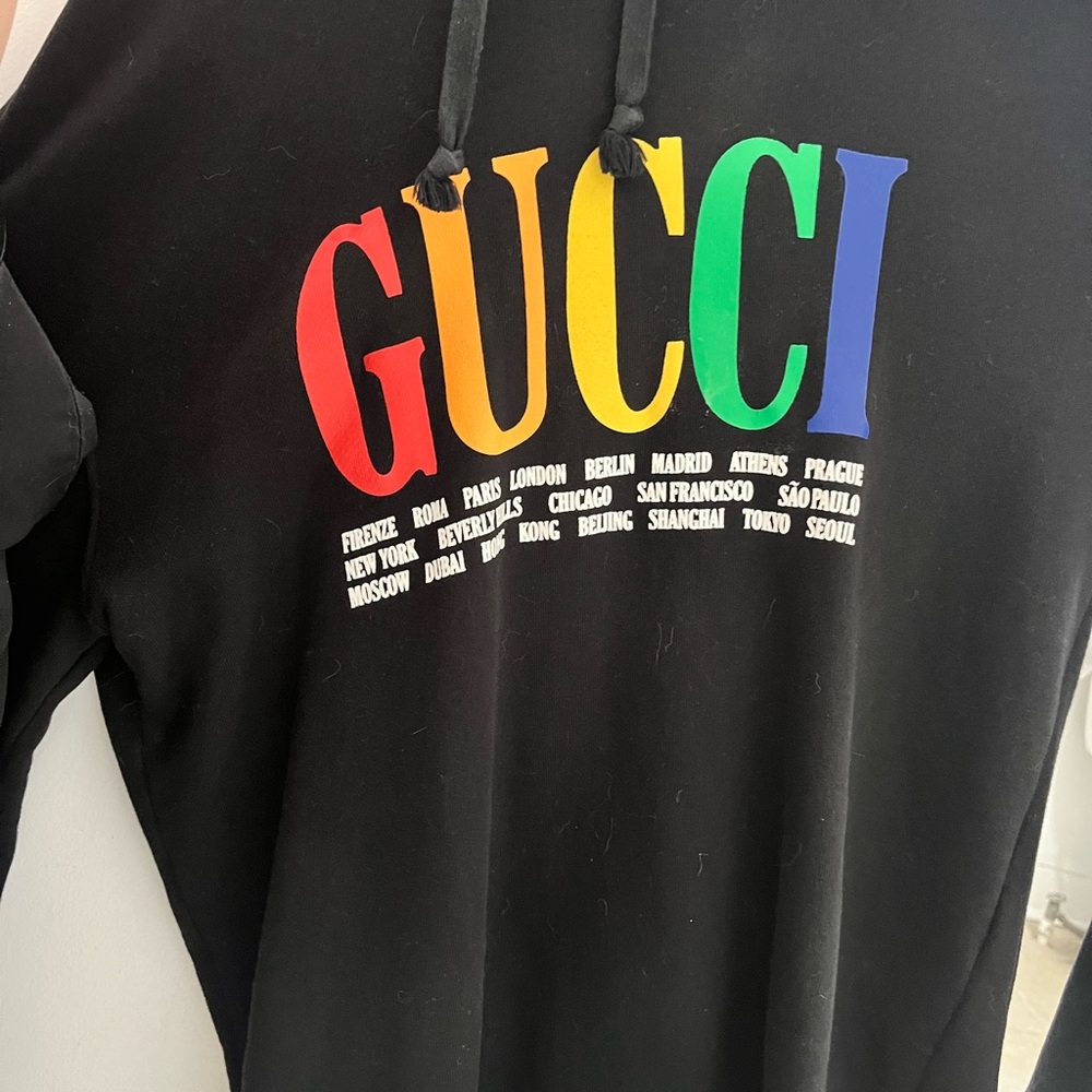 Gucci Black Sweater with Colorful Logo